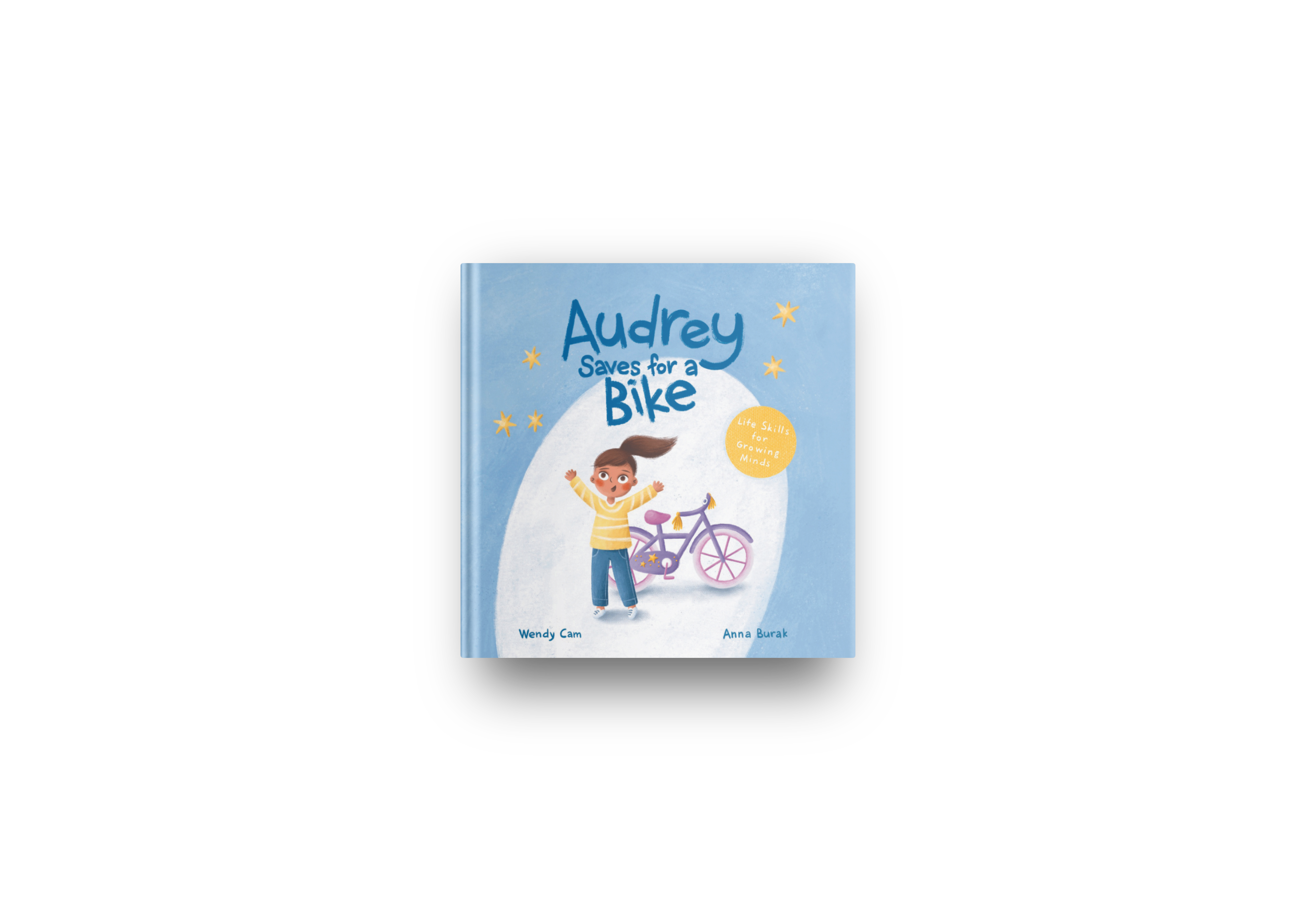 Audrey Saves for a Bike (Hardcover)– A children’s picture book imparting life lessons such as patience and delayed gratification.